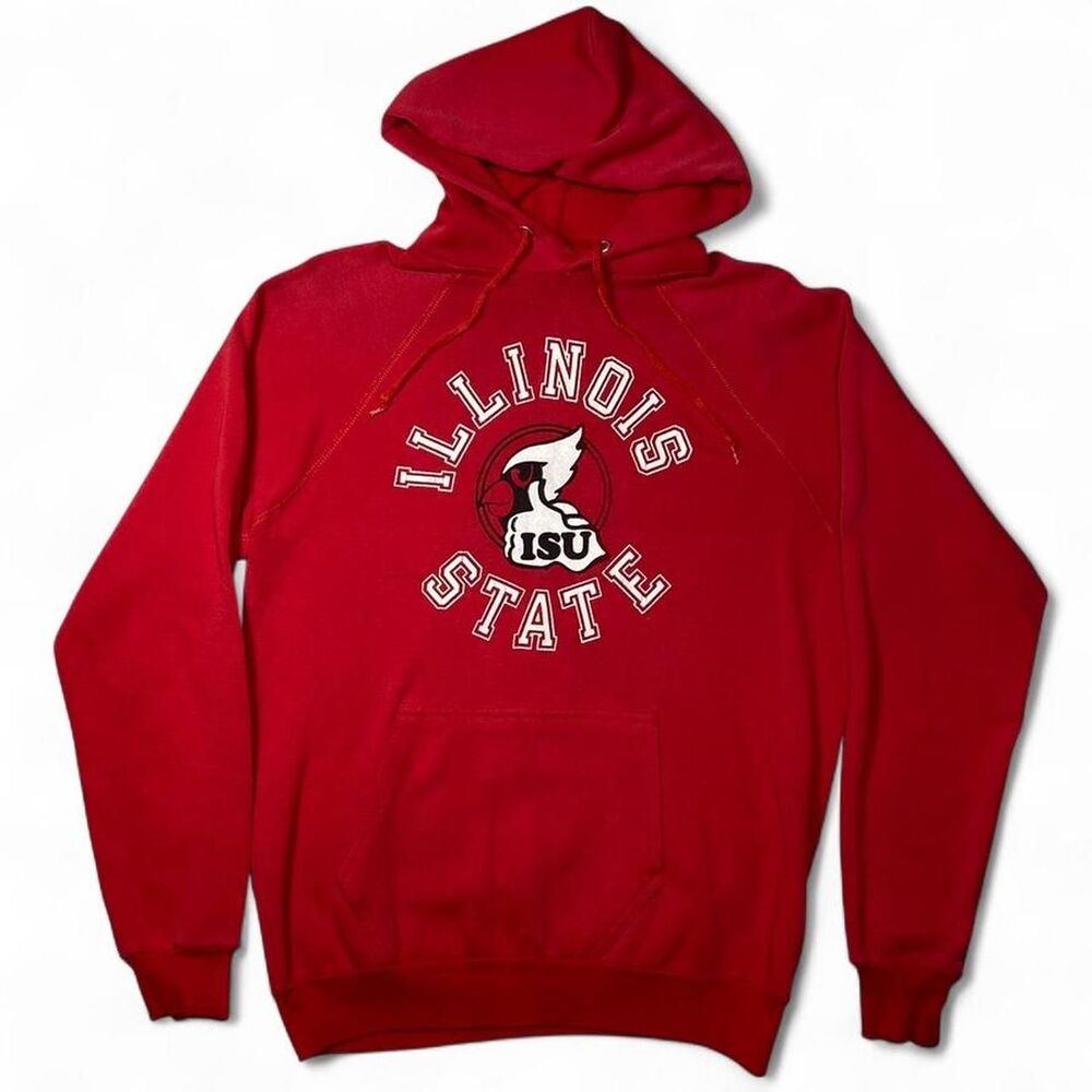 Vintage 1980s Redbirds Red Illinois State University Hoodie College